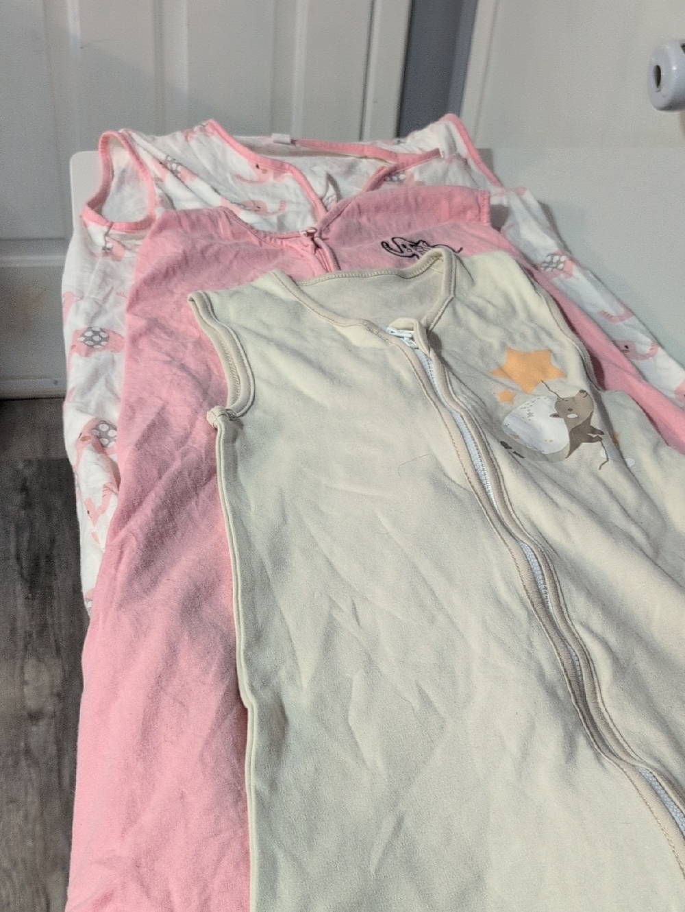 Kids Sleep Sack Bundle - Pink and Cream Sleeveless Pajamas